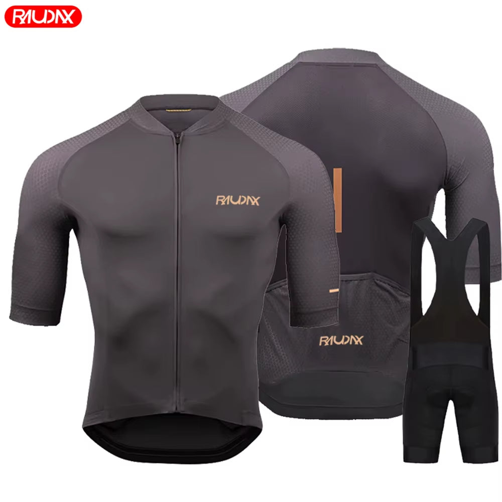Team 2024 Men Summer Short Sleeve Cycling Jersey Set MTB Maillot Ropa Ciclismo Bicycle Wear Breathable Cycling Clothing