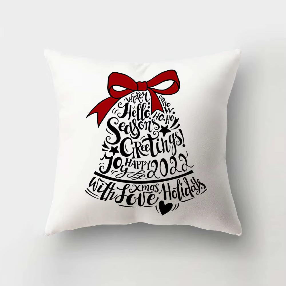 Merry Christmas Cushion Cover Ornaments Christmas Decoration for Home Cristmas Decor Noel Navidad New Year Gift 2023 Xmas Natal