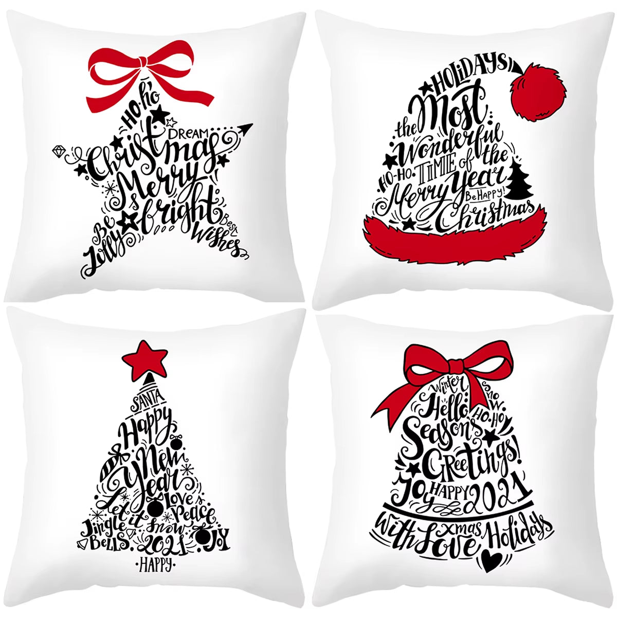 Merry Christmas Cushion Cover Ornaments Christmas Decoration for Home Cristmas Decor Noel Navidad New Year Gift 2023 Xmas Natal