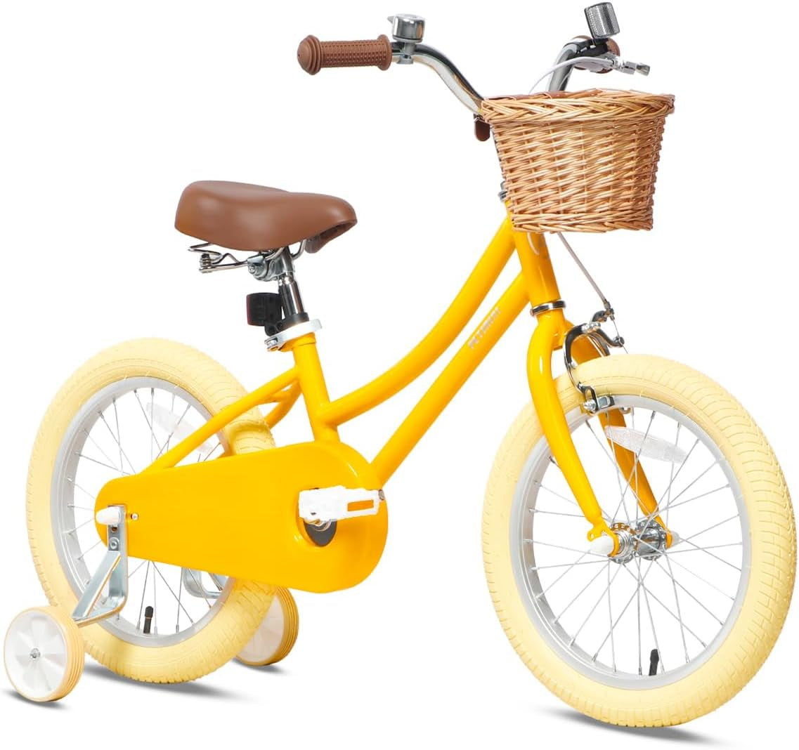 Girls Bike with Basket for 2-12 Years Old Kids, 12 14 16 18 20 Inch Bicycle with Bell Training Wheels, Multiple Colors