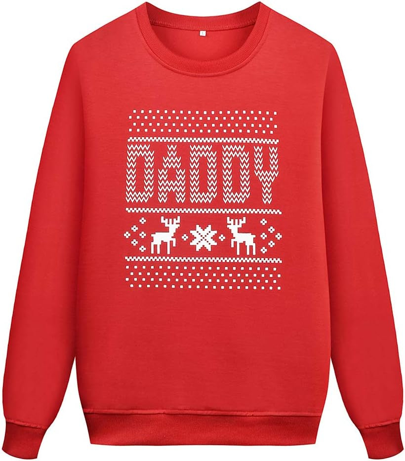 Reindeer Christmas Family Matching Sweatshirts Long Sleeve Christmas Top