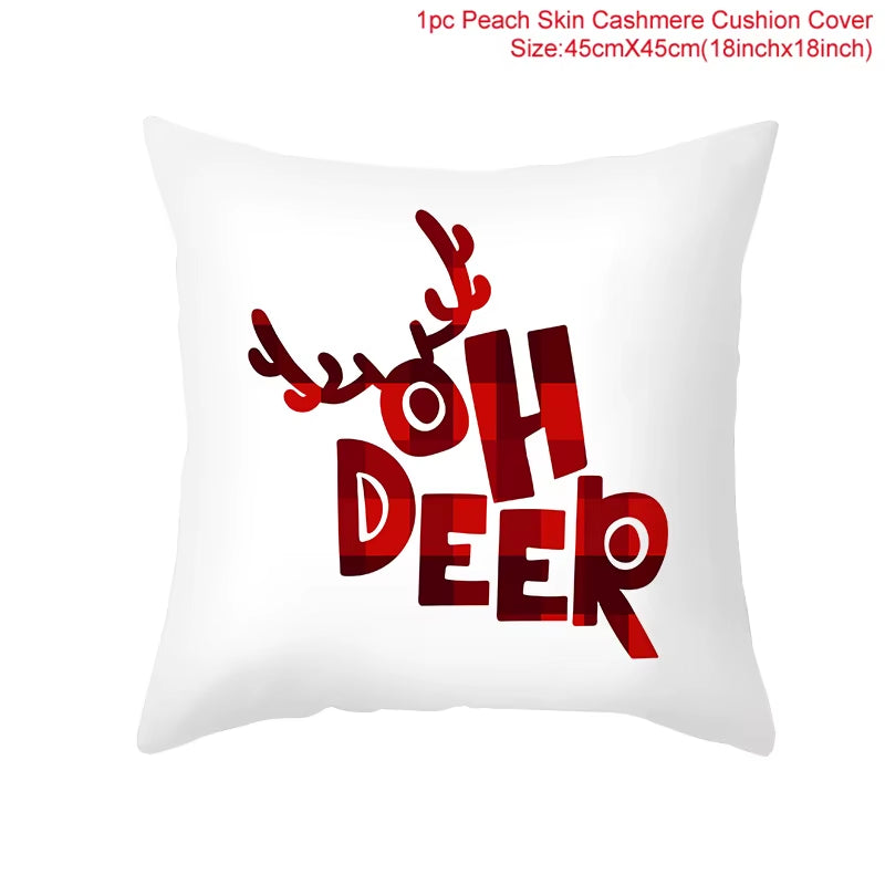 Merry Christmas Cushion Cover Ornaments Christmas Decoration for Home Cristmas Decor Noel Navidad New Year Gift 2023 Xmas Natal