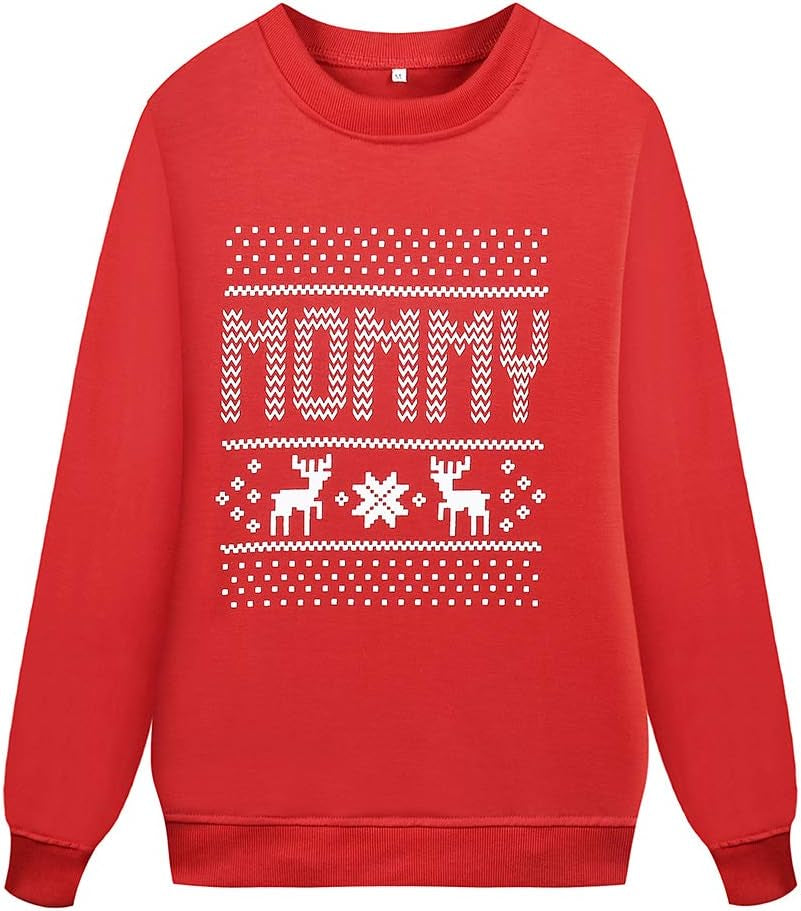 Reindeer Christmas Family Matching Sweatshirts Long Sleeve Christmas Top