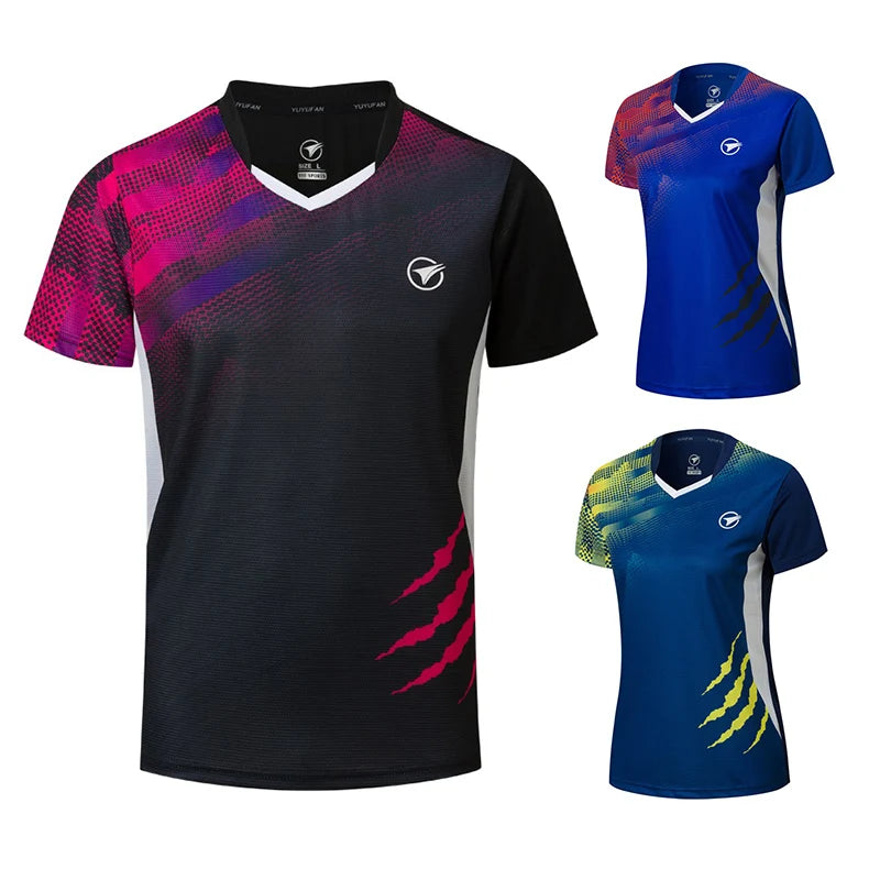 New Badminton Shirts Men/Women , Sport Shirt Tennis Shirts , Table Tennis T-Shirt , Quick Dry Sports Training Soccer T-Shirts
