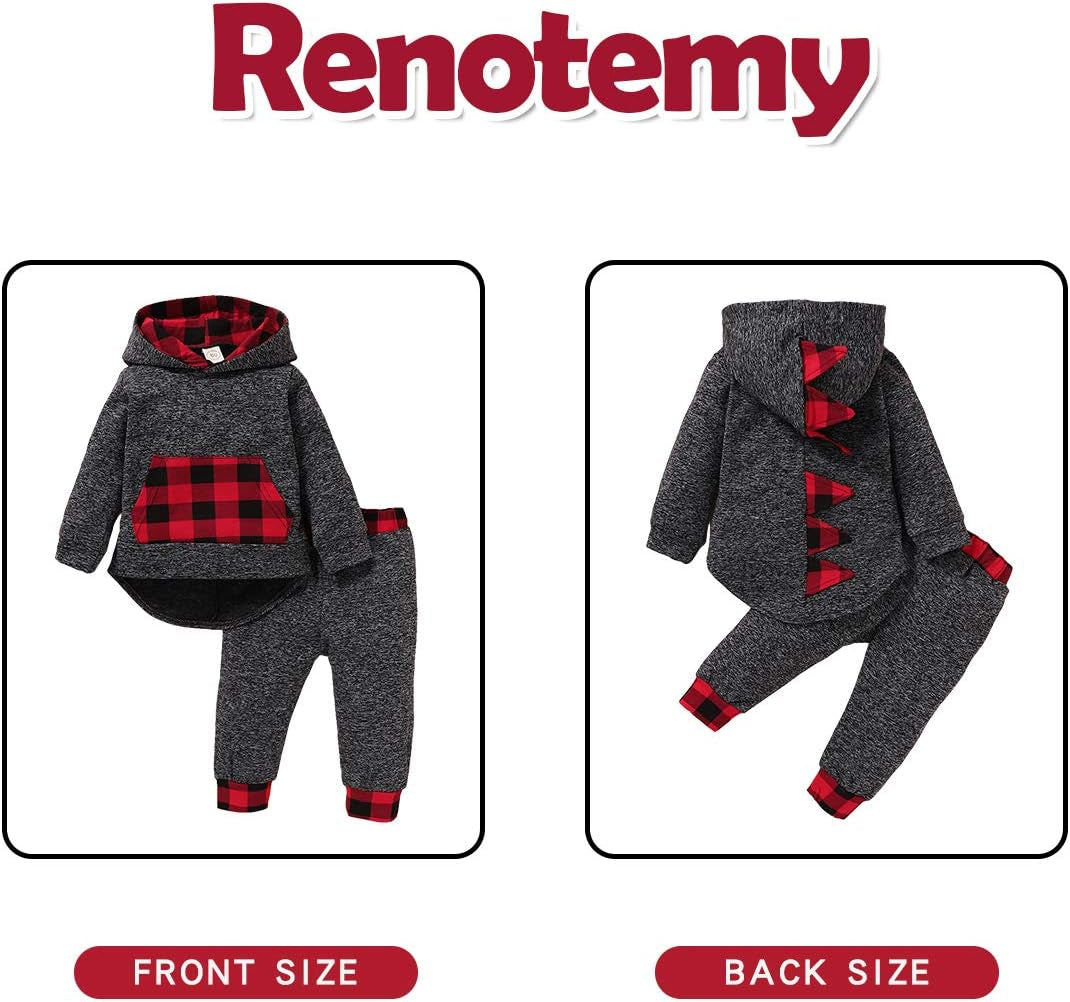 Toddler Infant Baby Boy Clothes Outfit Long Sleeve Dinosaur Hoodie Sweatshirt Fall Winter Clothes for Toddler Boy