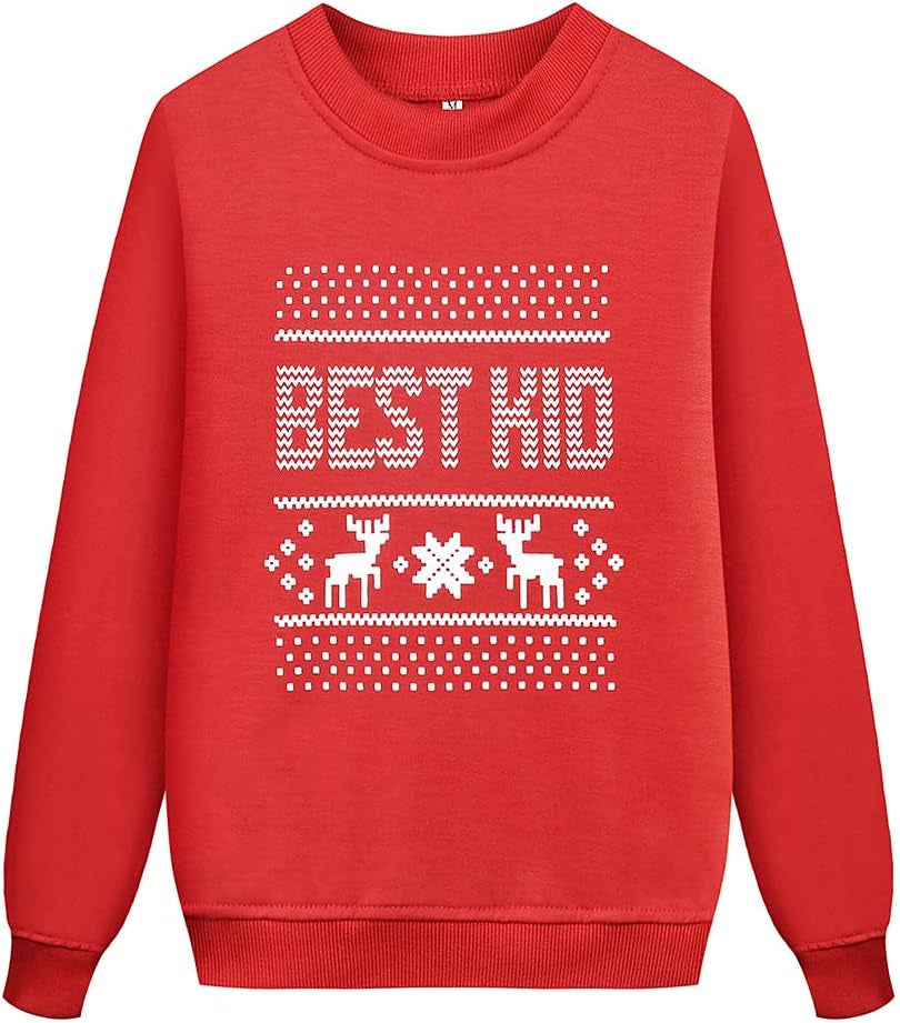 Reindeer Christmas Family Matching Sweatshirts Long Sleeve Christmas Top