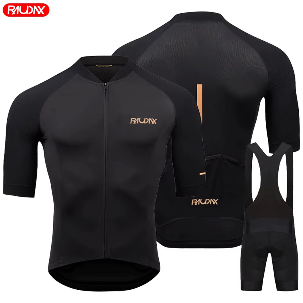 Team 2024 Men Summer Short Sleeve Cycling Jersey Set MTB Maillot Ropa Ciclismo Bicycle Wear Breathable Cycling Clothing