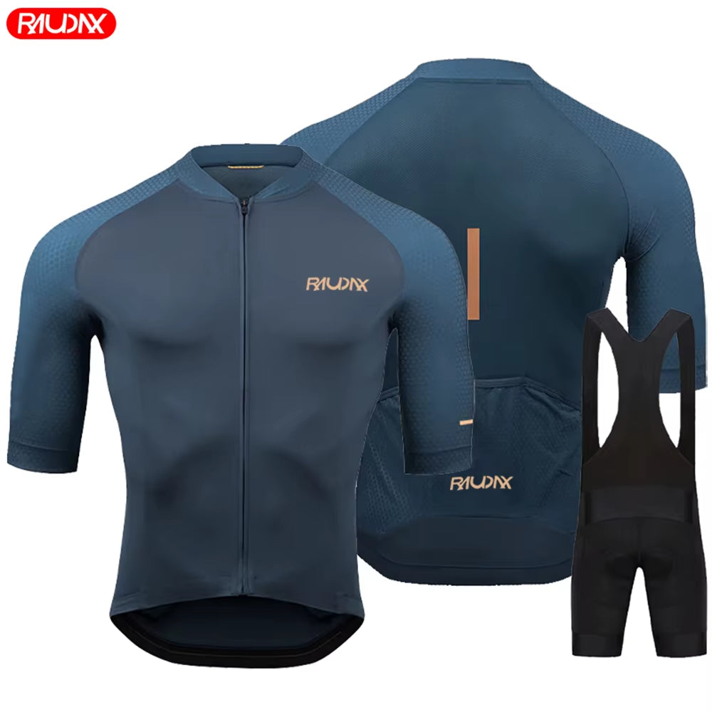 Team 2024 Men Summer Short Sleeve Cycling Jersey Set MTB Maillot Ropa Ciclismo Bicycle Wear Breathable Cycling Clothing