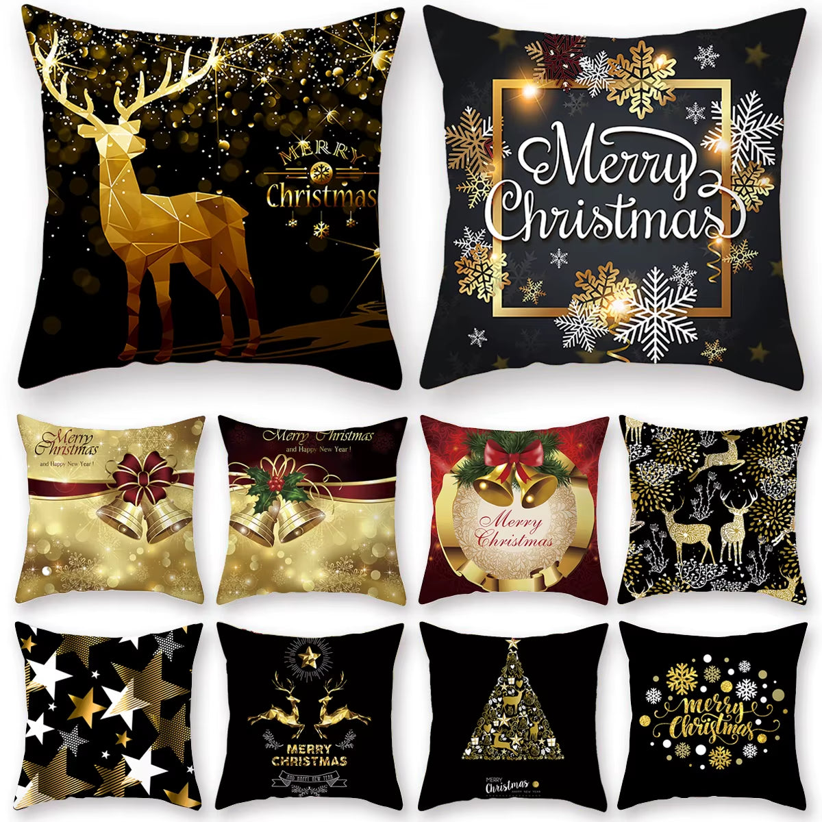 Merry Christmas Cushion Cover Ornaments Christmas Decoration for Home Cristmas Decor Noel Navidad New Year Gift 2023 Xmas Natal