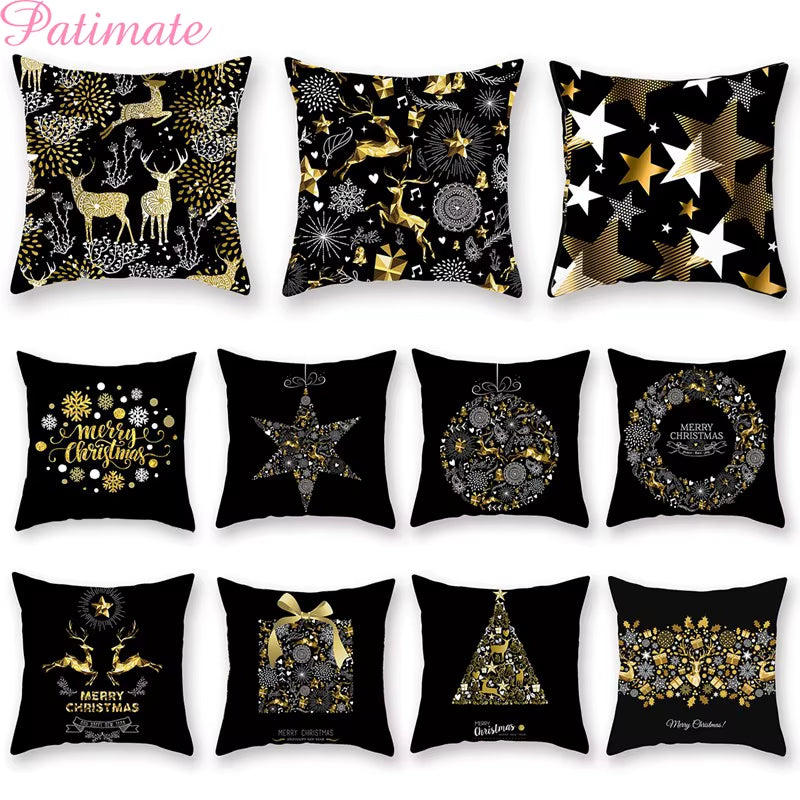 Merry Christmas Cushion Cover Ornaments Christmas Decoration for Home Cristmas Decor Noel Navidad New Year Gift 2023 Xmas Natal