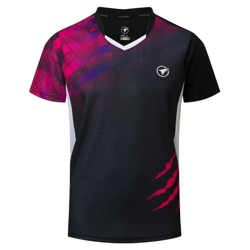 New Badminton Shirts Men/Women , Sport Shirt Tennis Shirts , Table Tennis T-Shirt , Quick Dry Sports Training Soccer T-Shirts