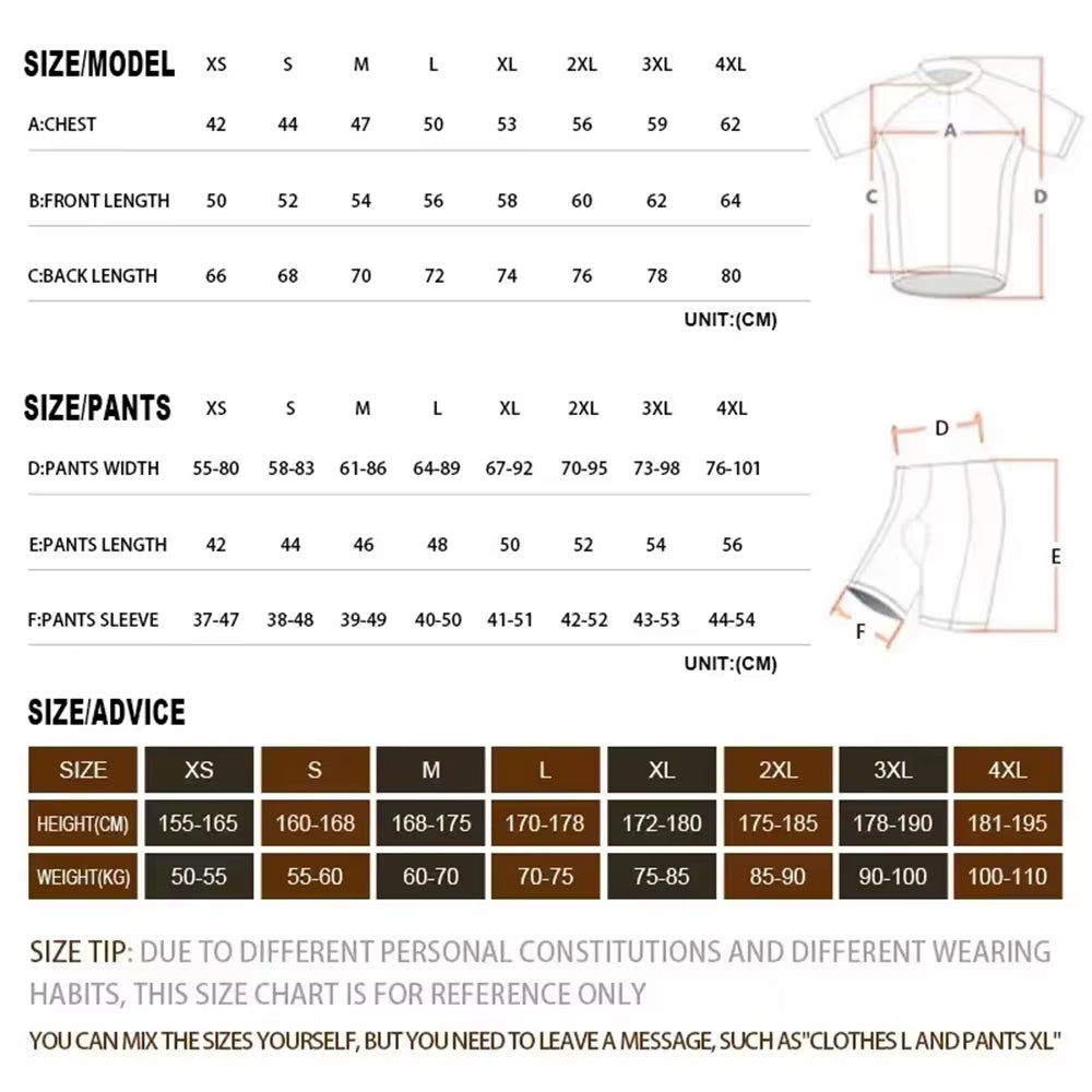 Team 2024 Men Summer Short Sleeve Cycling Jersey Set MTB Maillot Ropa Ciclismo Bicycle Wear Breathable Cycling Clothing