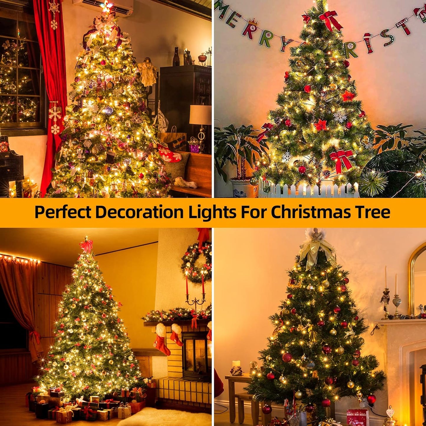 1000 LED 328Ft 8 Modes with Timer Christmas String Lights IP55 Outdoor Waterproof UL Certificated Indoor Fairy Lights Garden Patio Wedding Christma Trees Parties Decoration Warm White