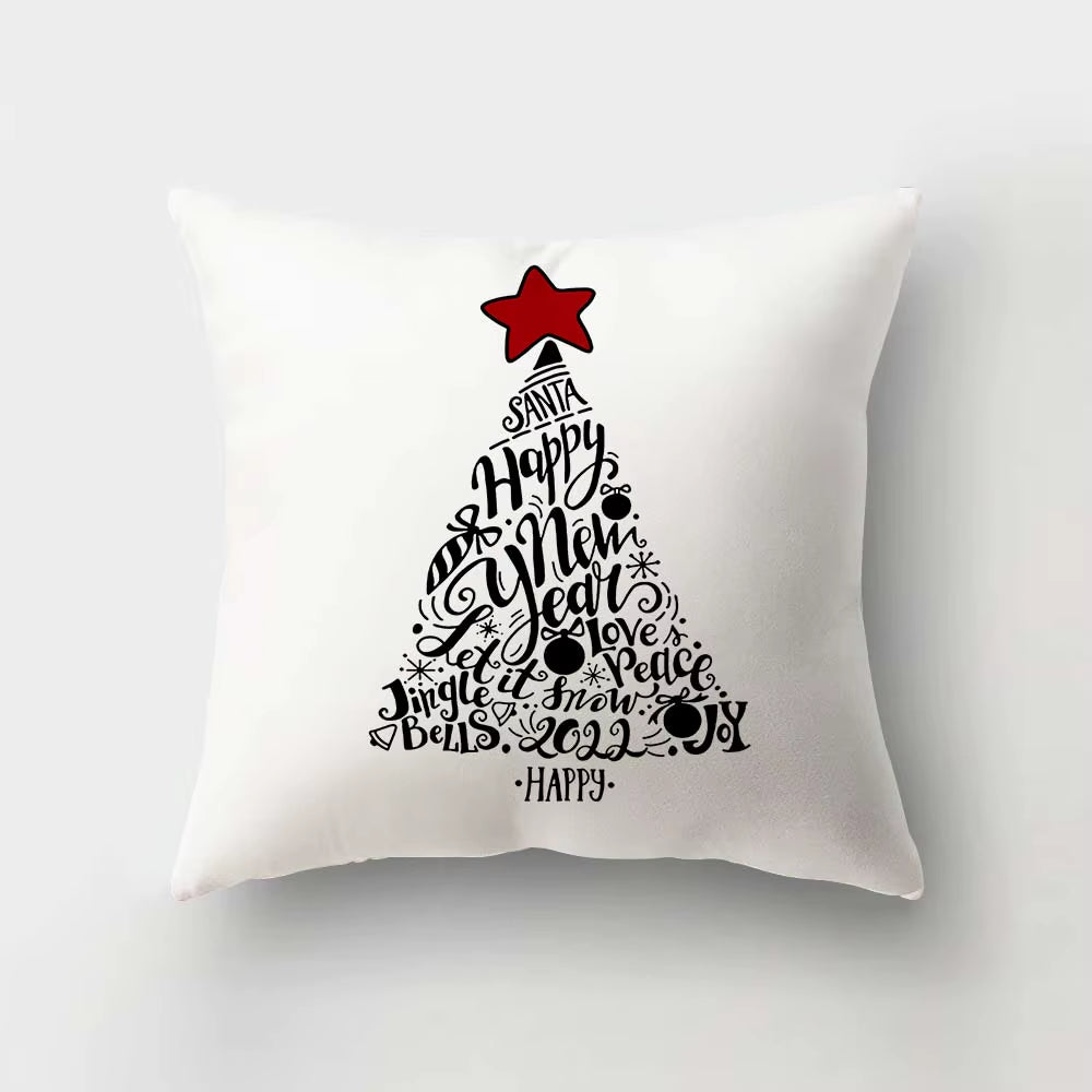 Merry Christmas Cushion Cover Ornaments Christmas Decoration for Home Cristmas Decor Noel Navidad New Year Gift 2023 Xmas Natal