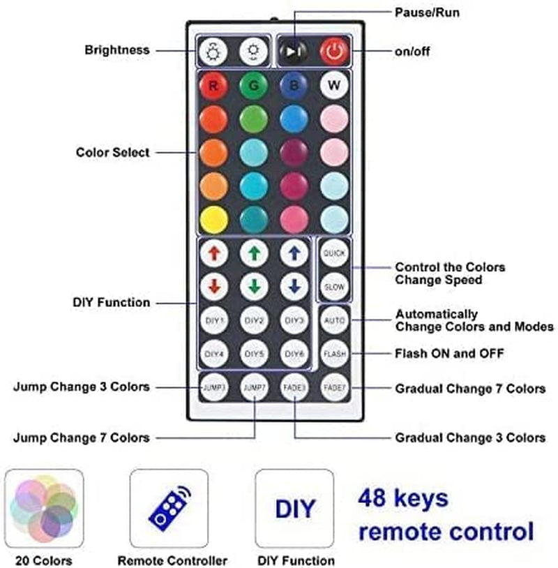 Tira De Luces Led Tira De Luz Led Rgb De 16.4 Pies 5050 Luces De Cinta Led Tira