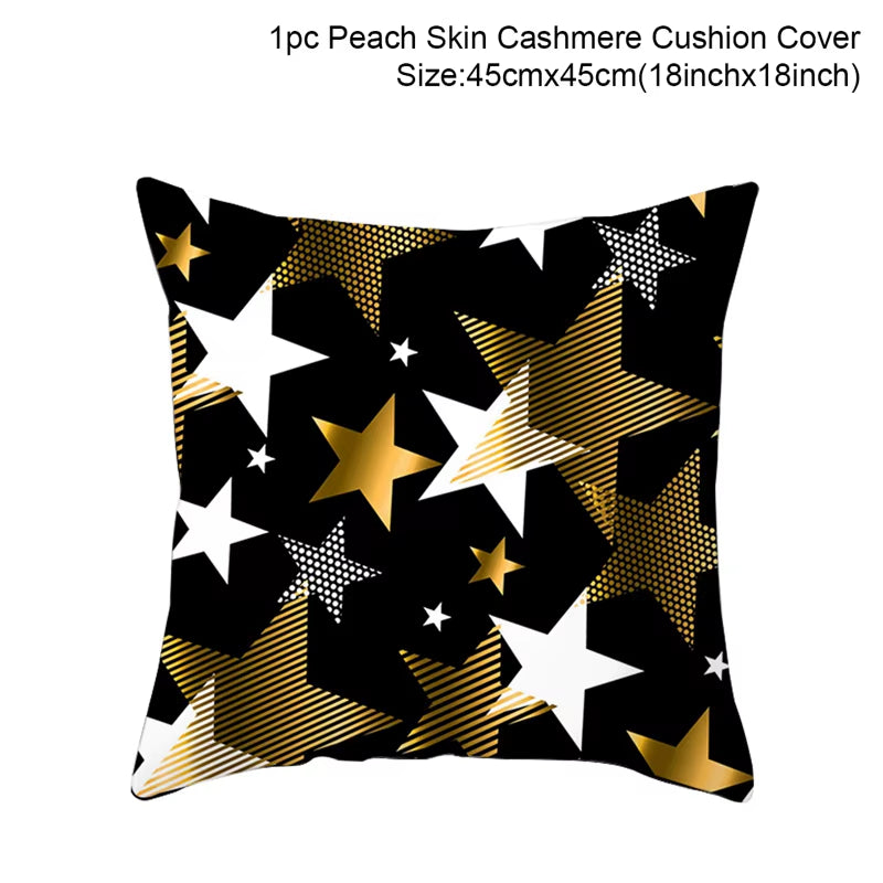 Merry Christmas Cushion Cover Ornaments Christmas Decoration for Home Cristmas Decor Noel Navidad New Year Gift 2023 Xmas Natal