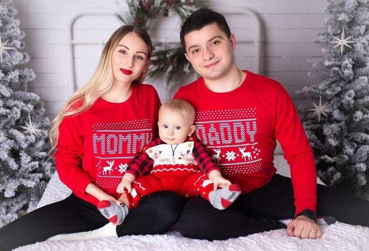 Reindeer Christmas Family Matching Sweatshirts Long Sleeve Christmas Top