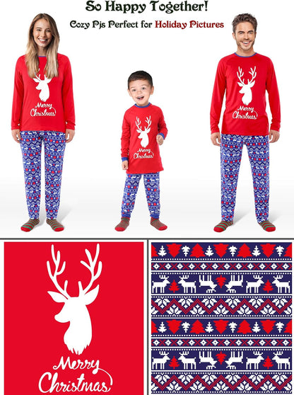with Christmas Socks Family Christmas Pajamas Matching Sets Xmas Pjs for Women Adult Men,Reindeer Kid 90(4T)