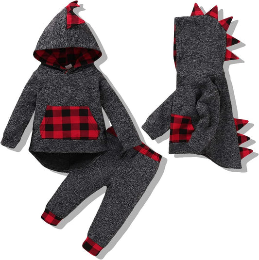 Toddler Infant Baby Boy Clothes Outfit Long Sleeve Dinosaur Hoodie Sweatshirt Fall Winter Clothes for Toddler Boy