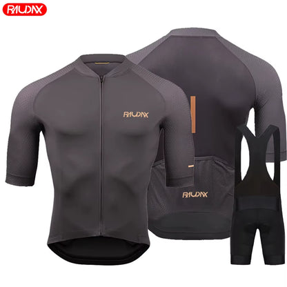Team 2024 Men Summer Short Sleeve Cycling Jersey Set MTB Maillot Ropa Ciclismo Bicycle Wear Breathable Cycling Clothing