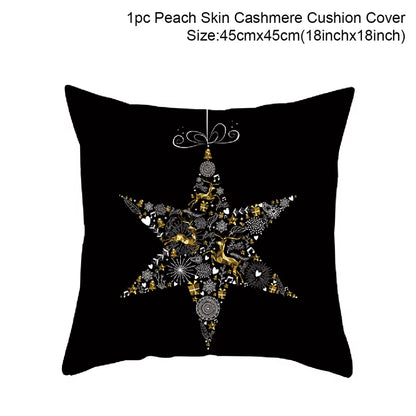 Merry Christmas Cushion Cover Ornaments Christmas Decoration for Home Cristmas Decor Noel Navidad New Year Gift 2023 Xmas Natal