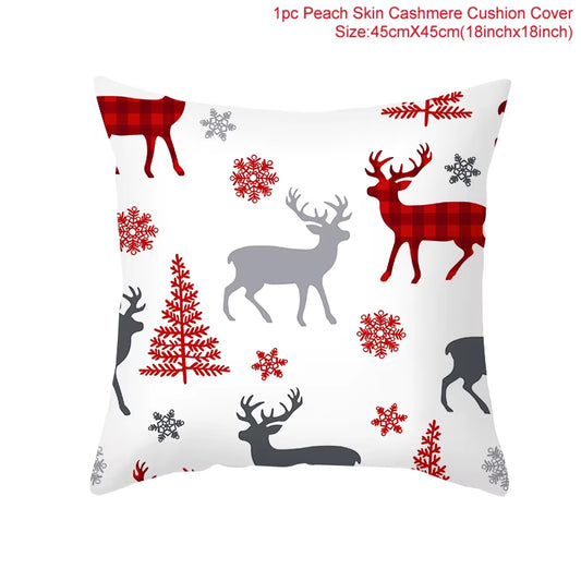 Merry Christmas Cushion Cover Ornaments Christmas Decoration for Home Cristmas Decor Noel Navidad New Year Gift 2023 Xmas Natal
