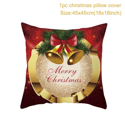 Merry Christmas Cushion Cover Ornaments Christmas Decoration for Home Cristmas Decor Noel Navidad New Year Gift 2023 Xmas Natal