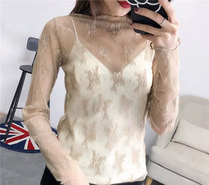 Women Sexy Harajuku Mesh Tops Net See through T Shirt Transparent Undershirt Star Base Top Camisas Femininas Clubwear