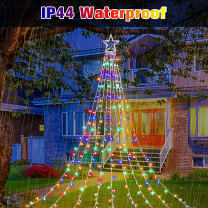 Luces De Cadena LED Copa Arbol Estrella Decoracion Para La Casa Exterior Navidad