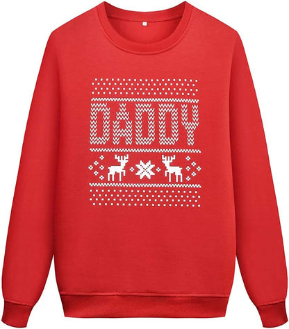 Reindeer Christmas Family Matching Sweatshirts Long Sleeve Christmas Top