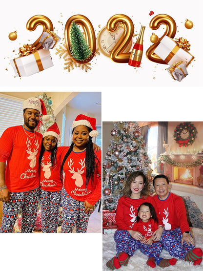 with Christmas Socks Family Christmas Pajamas Matching Sets Xmas Pjs for Women Adult Men,Reindeer Kid 90(4T)