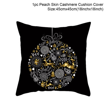 Merry Christmas Cushion Cover Ornaments Christmas Decoration for Home Cristmas Decor Noel Navidad New Year Gift 2023 Xmas Natal
