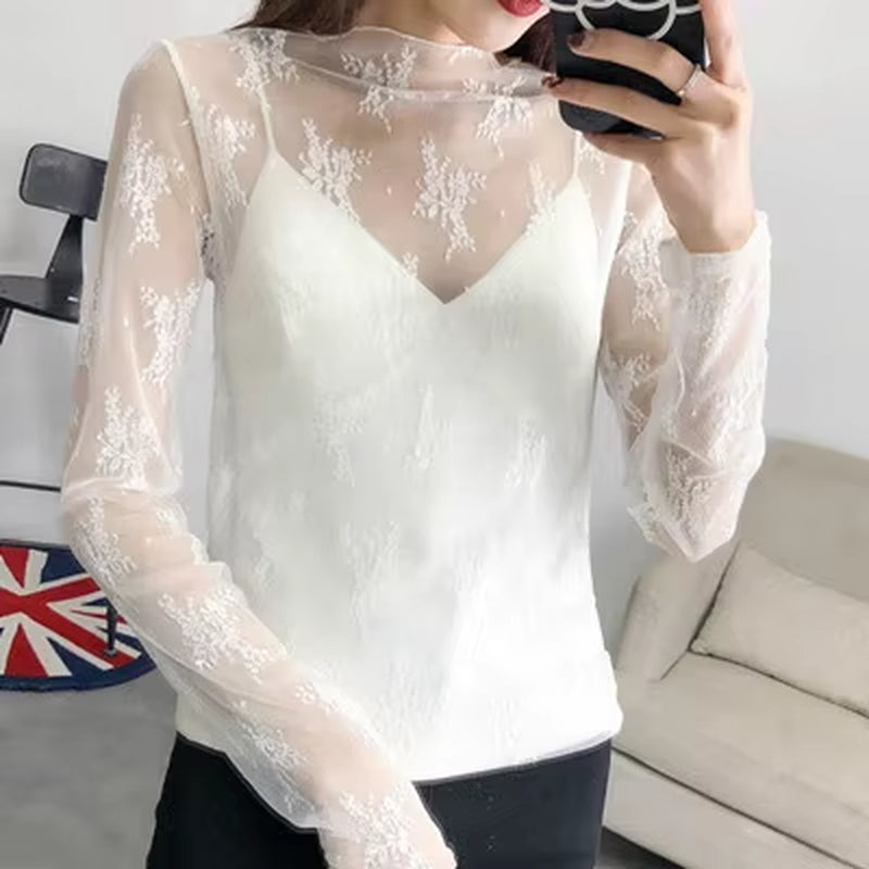 Women Sexy Harajuku Mesh Tops Net See through T Shirt Transparent Undershirt Star Base Top Camisas Femininas Clubwear