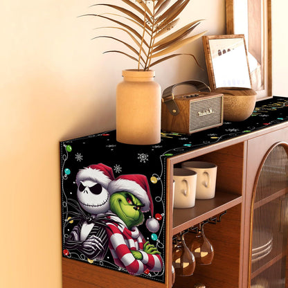Linen Nightmare before Christmas Jack Skellington Table Runner Merry Christma...