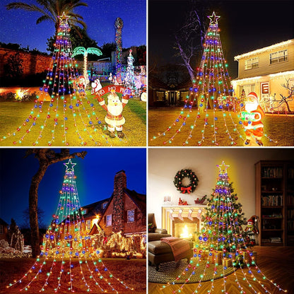 Luces De Cadena LED Copa Arbol Estrella Decoracion Para La Casa Exterior Navidad