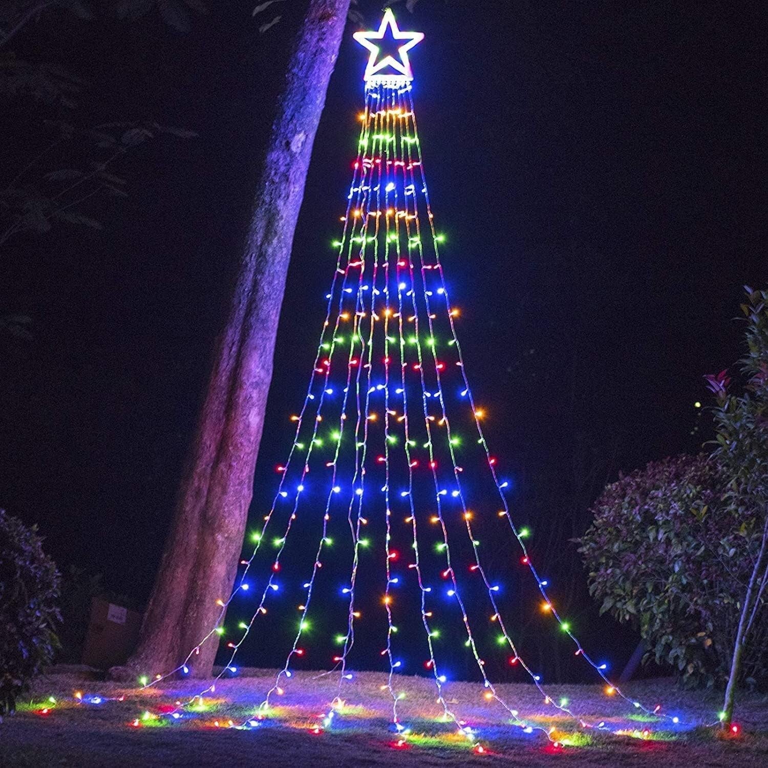 Luces De Cadena LED Copa Arbol Estrella Decoracion Para La Casa Exterior Navidad