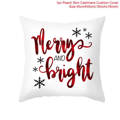 Merry Christmas Cushion Cover Ornaments Christmas Decoration for Home Cristmas Decor Noel Navidad New Year Gift 2023 Xmas Natal