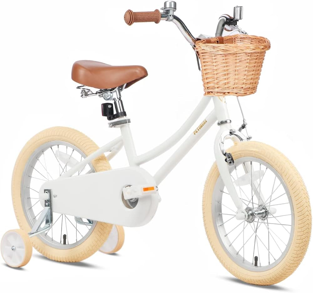 Girls Bike with Basket for 2-12 Years Old Kids, 12 14 16 18 20 Inch Bicycle with Bell Training Wheels, Multiple Colors