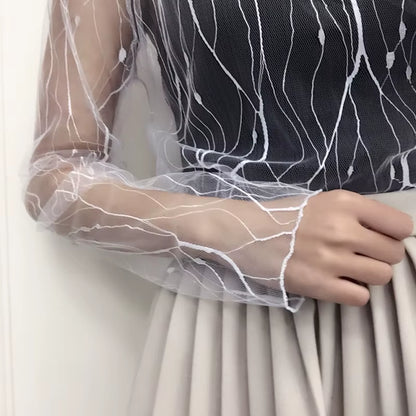 Women Sexy Harajuku Mesh Tops Net See through T Shirt Transparent Undershirt Star Base Top Camisas Femininas Clubwear