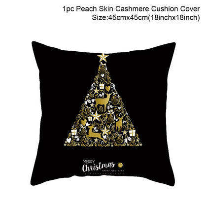 Merry Christmas Cushion Cover Ornaments Christmas Decoration for Home Cristmas Decor Noel Navidad New Year Gift 2023 Xmas Natal