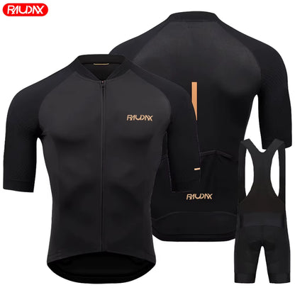 Team 2024 Men Summer Short Sleeve Cycling Jersey Set MTB Maillot Ropa Ciclismo Bicycle Wear Breathable Cycling Clothing