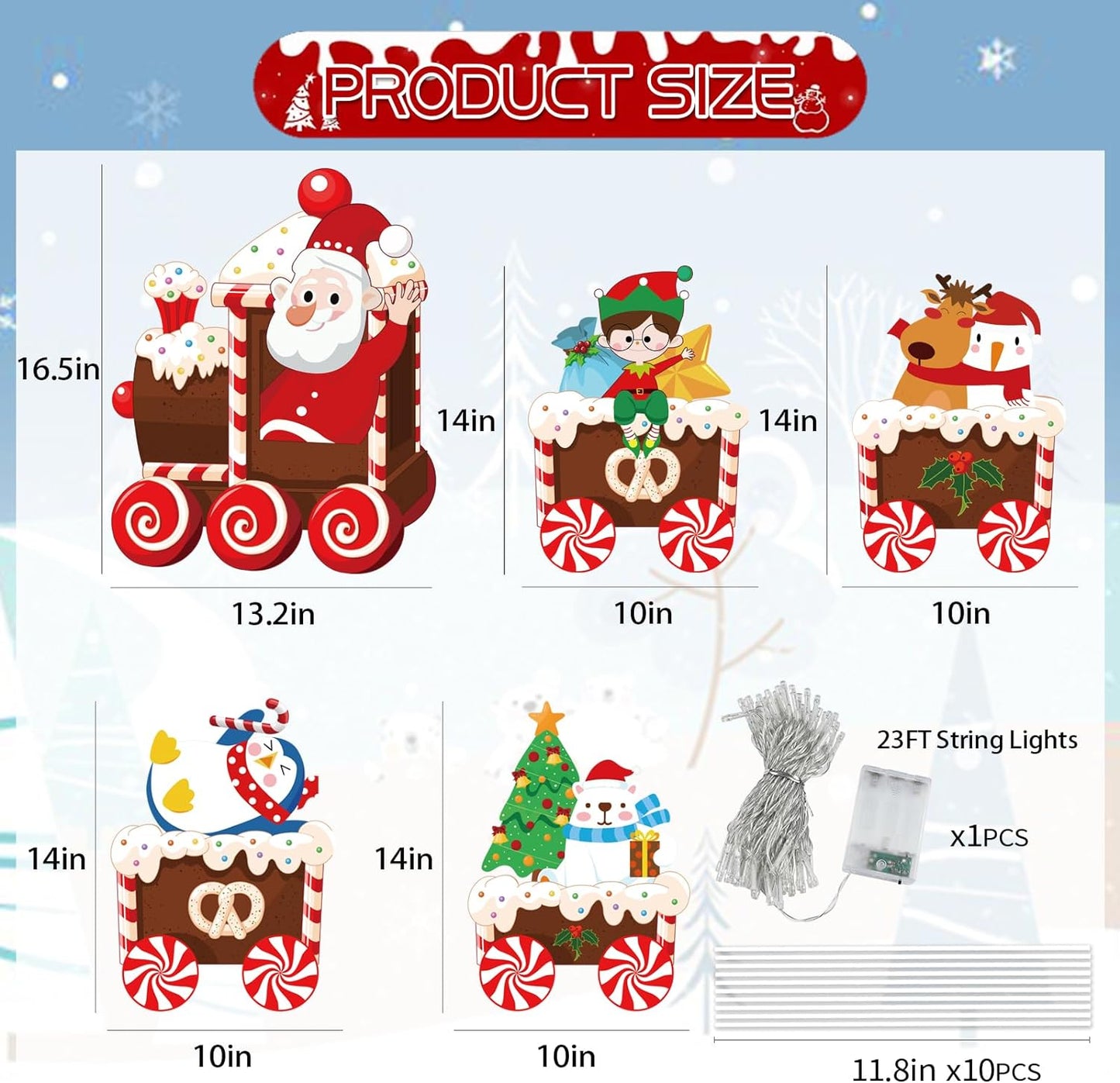 Letreros De Navidad Para Patio Con Luces LED Arbol De Navidad Papa Noel Elfo
