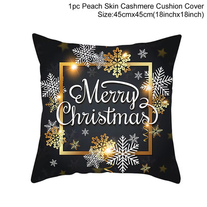 Merry Christmas Cushion Cover Ornaments Christmas Decoration for Home Cristmas Decor Noel Navidad New Year Gift 2023 Xmas Natal