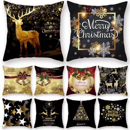 Merry Christmas Cushion Cover Ornaments Christmas Decoration for Home Cristmas Decor Noel Navidad New Year Gift 2023 Xmas Natal