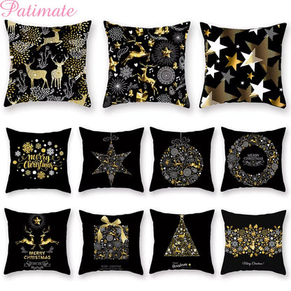 Merry Christmas Cushion Cover Ornaments Christmas Decoration for Home Cristmas Decor Noel Navidad New Year Gift 2023 Xmas Natal