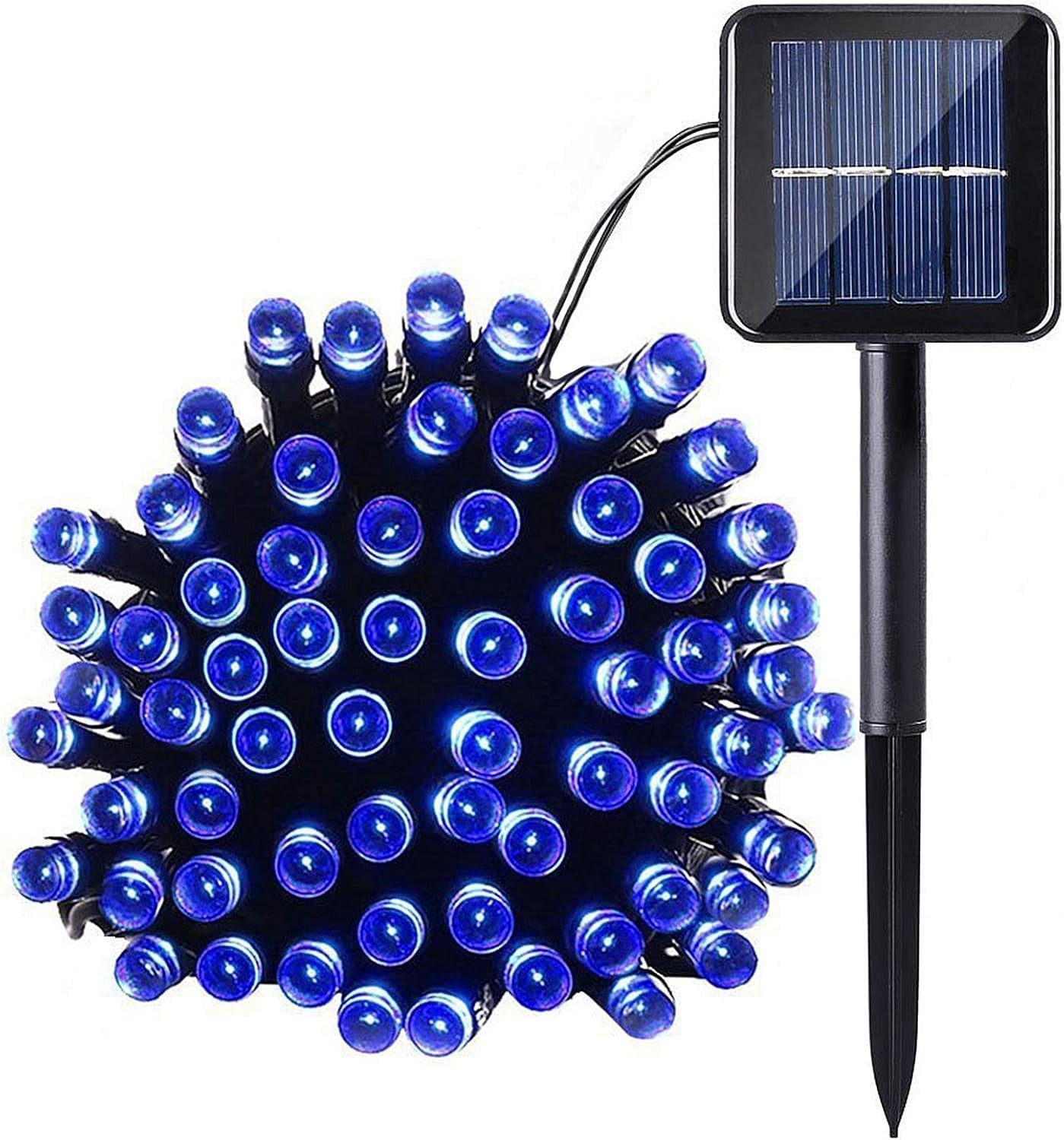 Guirnalda De Luces Solares Navideñas De 50 LED Y 22 Pies Con Energía Solar