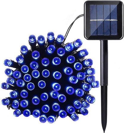 Guirnalda De Luces Solares Navideñas De 50 LED Y 22 Pies Con Energía Solar