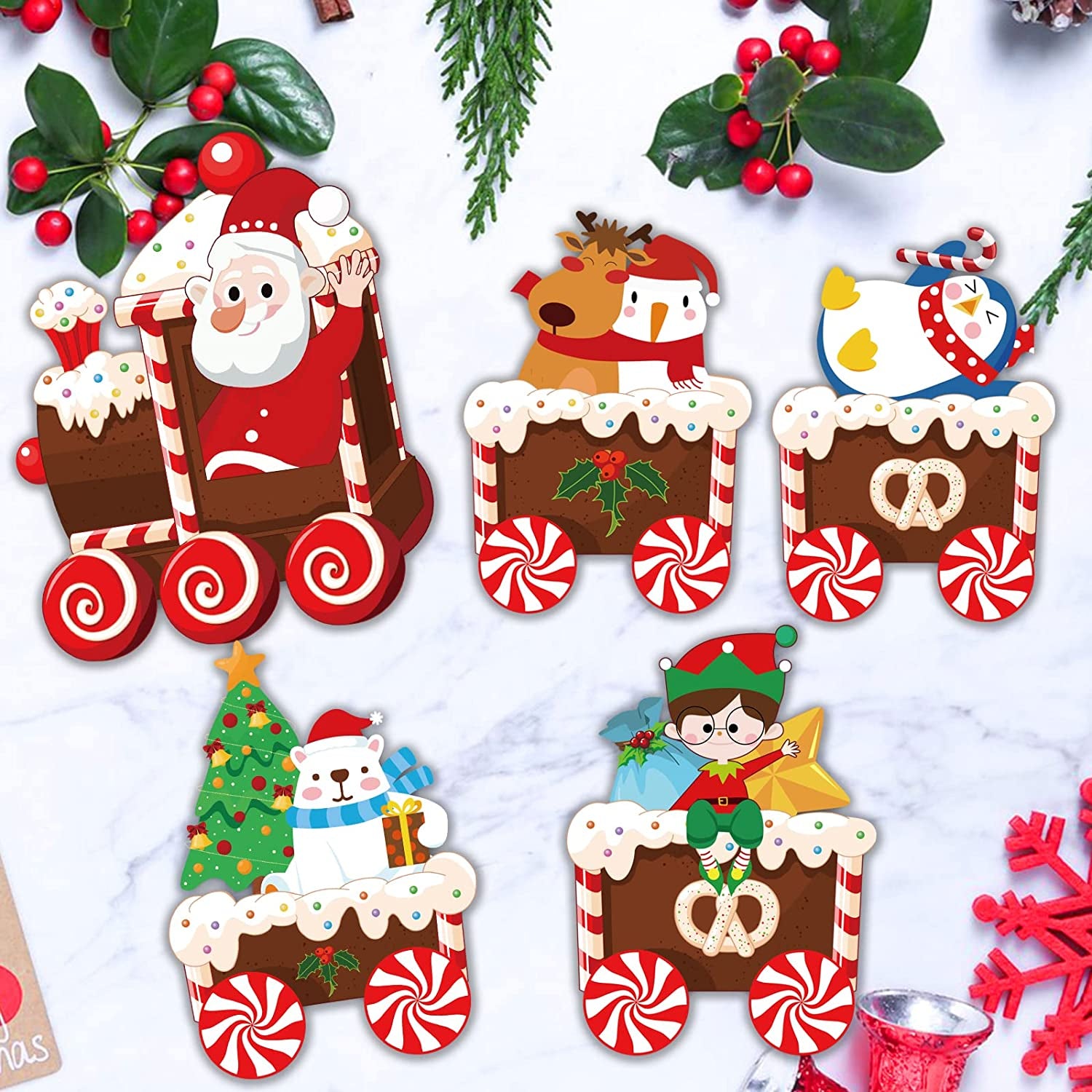 Letreros De Navidad Para Patio Con Luces LED Arbol De Navidad Papa Noel Elfo