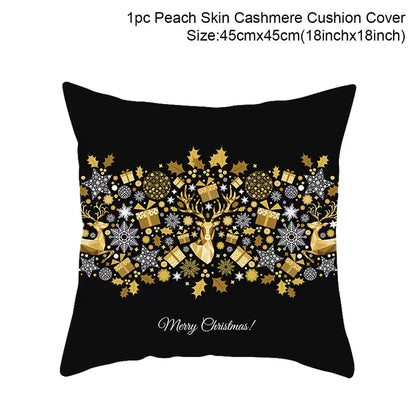 Merry Christmas Cushion Cover Ornaments Christmas Decoration for Home Cristmas Decor Noel Navidad New Year Gift 2023 Xmas Natal
