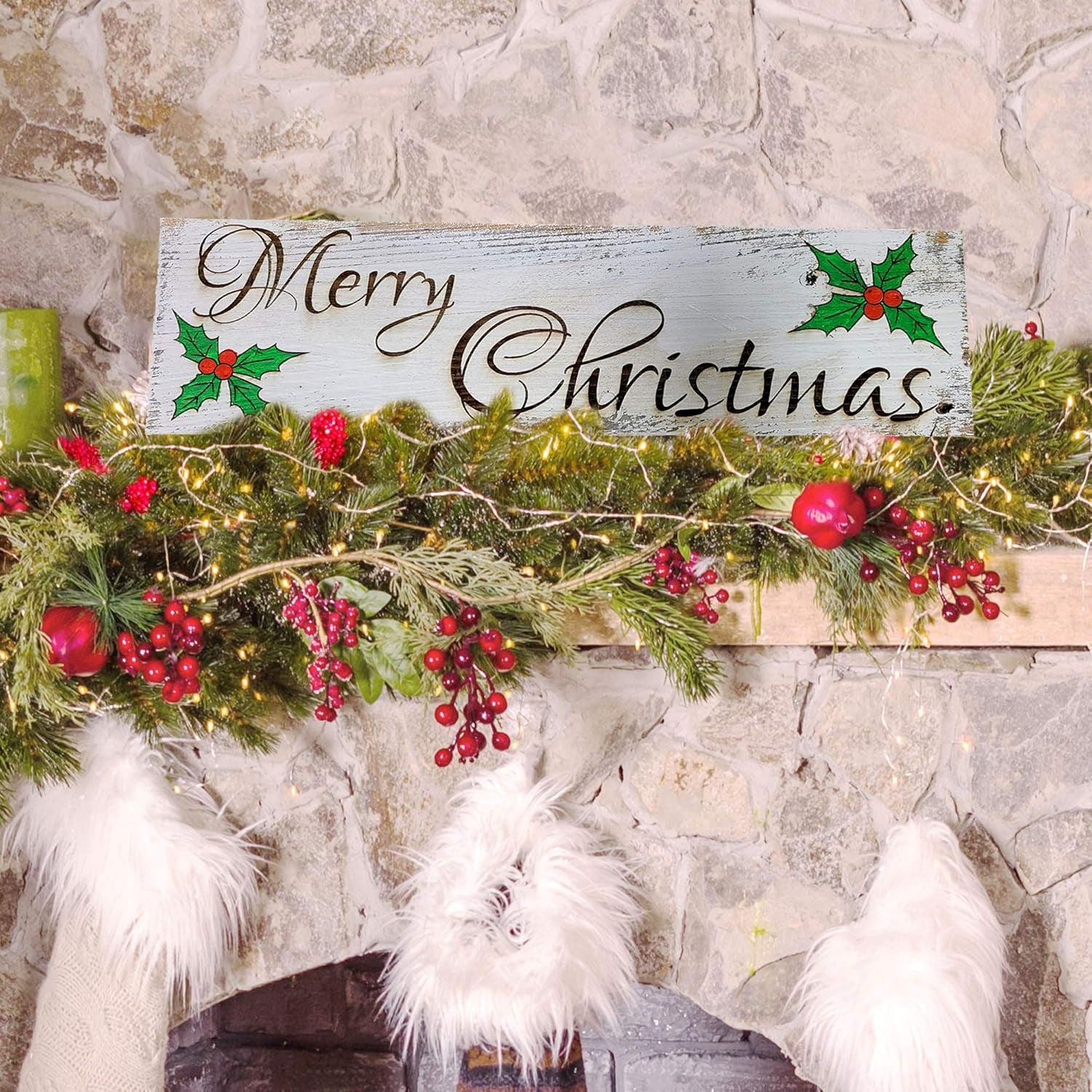 Feliz Navidad - Christmas Engraved Sign on Reclaimed Wood (Weathered, Feliz Navidad)
